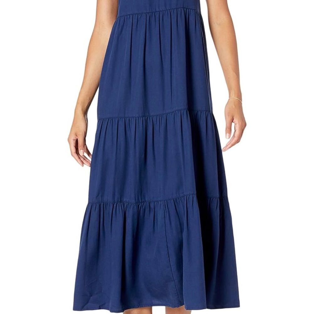 NWOT- The Drop Sleeveless Navy Tiered Maxi Dress - M - Picture 3 of 5